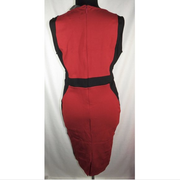 Torrid Plus Size 28 Red/Black Ponte Knit Bodycon Dress, NWT - Picture 4 of 7